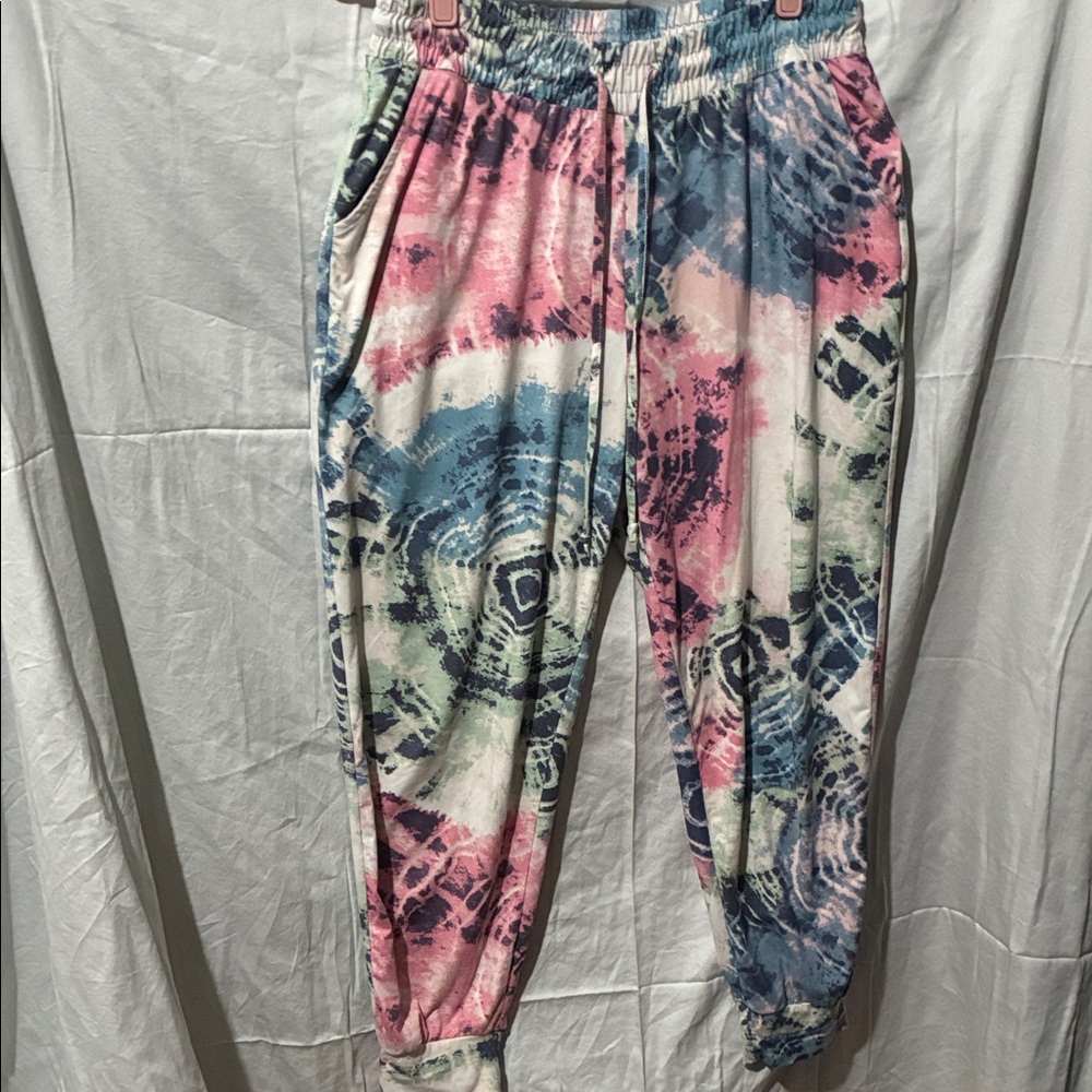 Athletech Tie-Dye Track Pants - Pink, Blue, Green